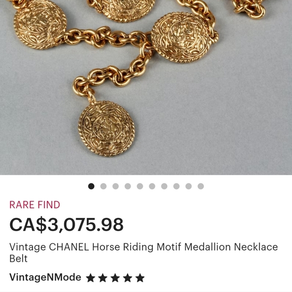 Authentic CHANEL Equestrian Medallion Belt/Long Necklace - Picture 15 of 15